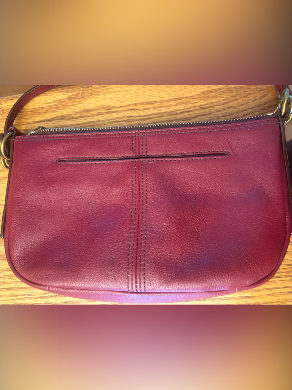 Fossil Red Leather Small Crossbody Bag with Gold Hardware - Picture 8 of 12